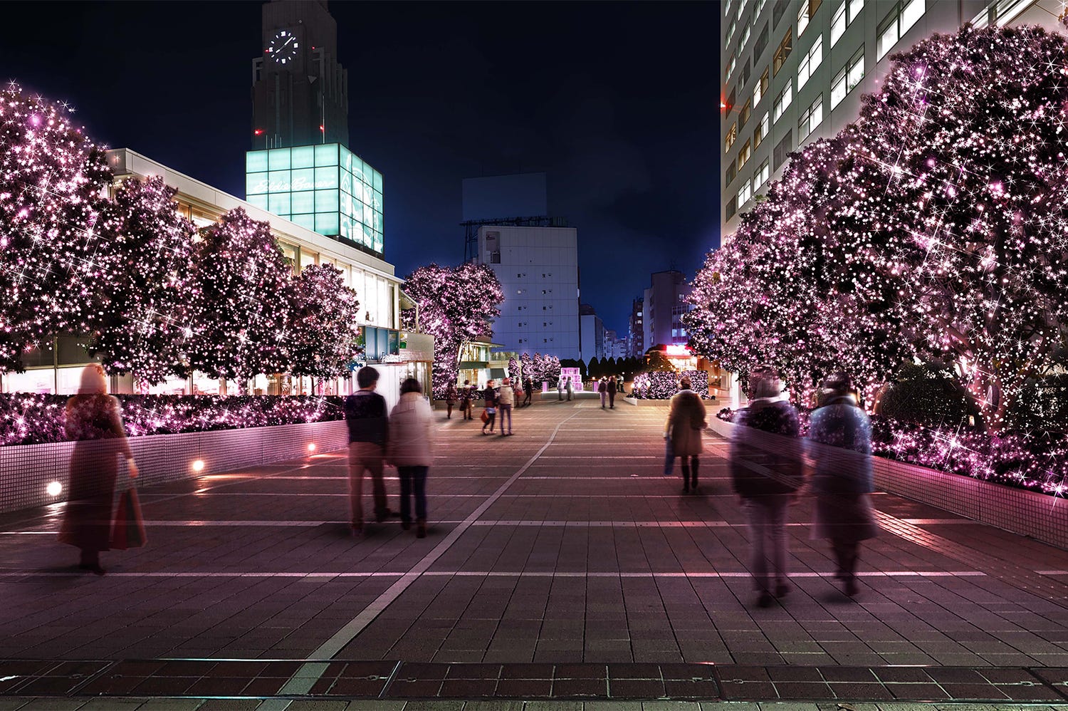 桜色イルミにうっとり「新宿テラスシティ イルミネーション」 新宿駅周辺がピンク一色に
