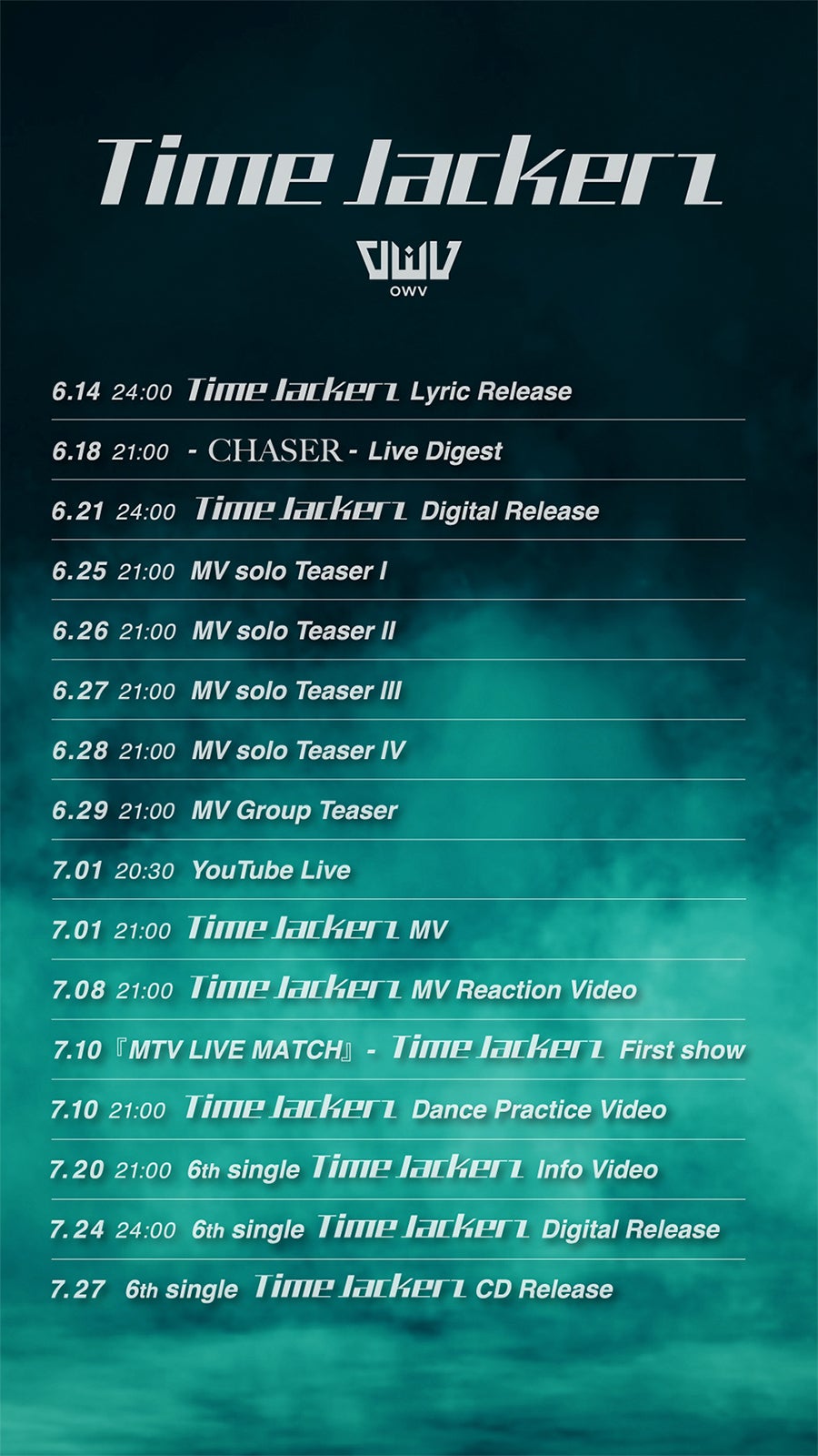 OWV 6th single「Time Jackerz」プロもスケジュール（提供写真）