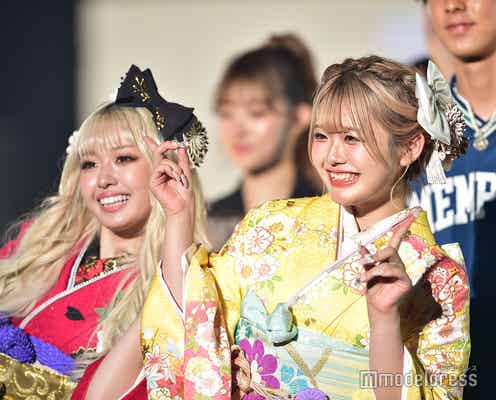 雨宮姉妹“ゆずは&みるき”、振袖姿でキュートにランウェイ 笑顔弾ける<TGC teen 2023 Summer>