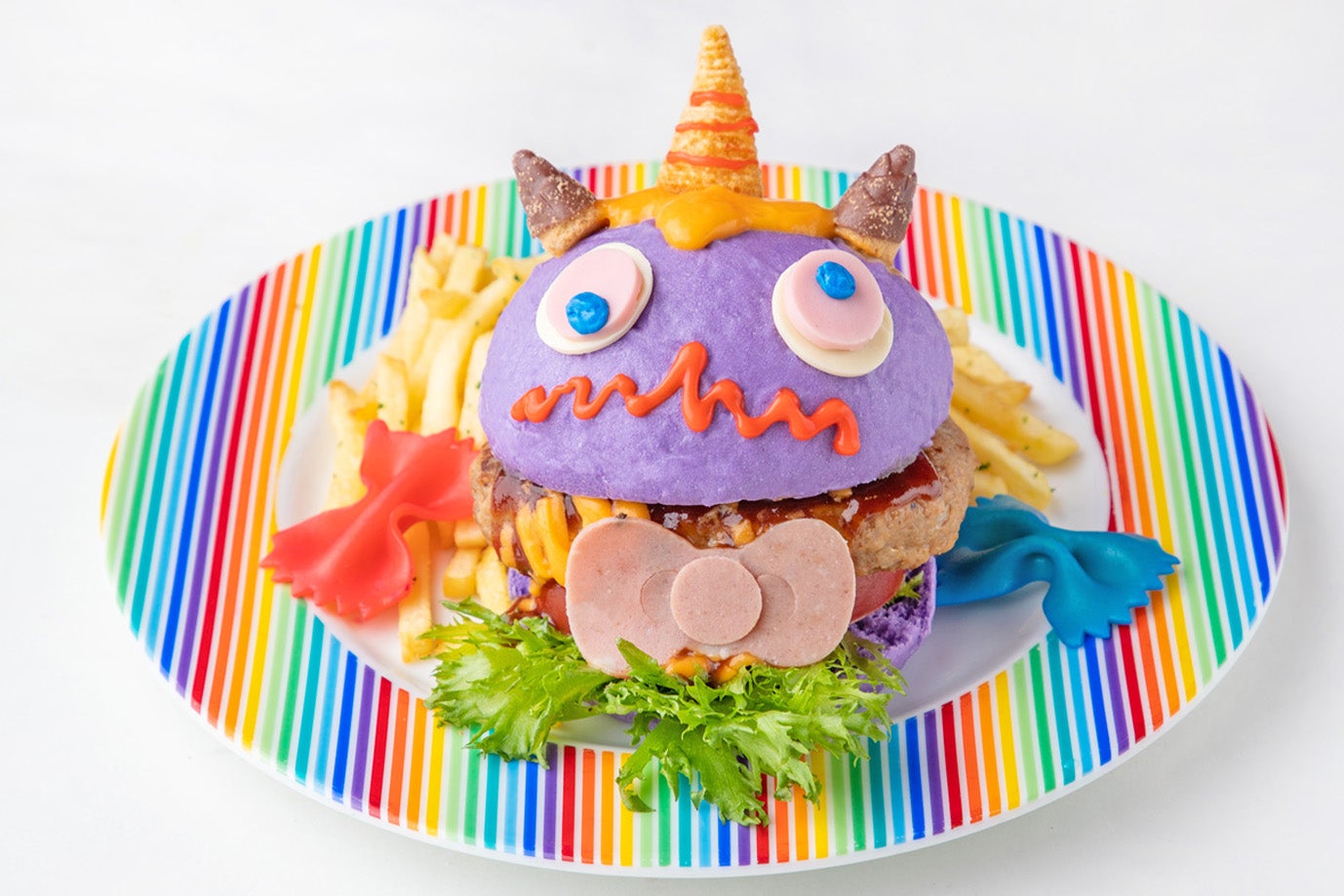 カラフルポップバーガー チョッピーバーガー 1,680円（税別）／（C）1976, 2019 SANRIO CO.,LTD.APPROVAL NO. S601424 （C）KAWAII MONSTER CAFE