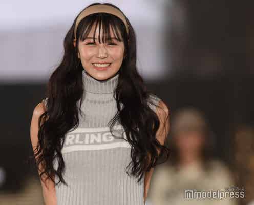 白間美瑠、美ボディ際立つタイトワンピ姿で魅了<関コレ2022S/S>