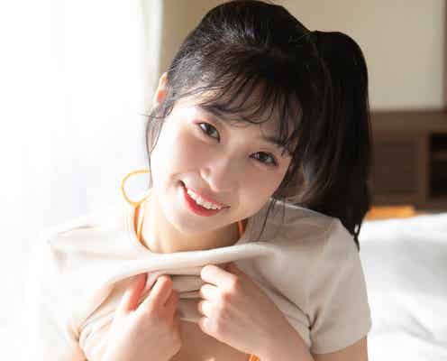 アップアップガールズ(プロレス)鈴木志乃、オレンジビキニで初々しい表情 グラビア初挑戦