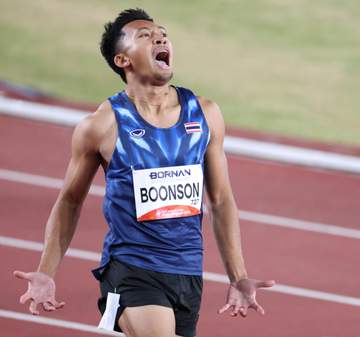 アジアに衝撃の超新星 タイの20歳ブーンソンが男子100m圧巻9秒90で金メダル 準決に続き大会新連発に会場騒然【アジア大会】