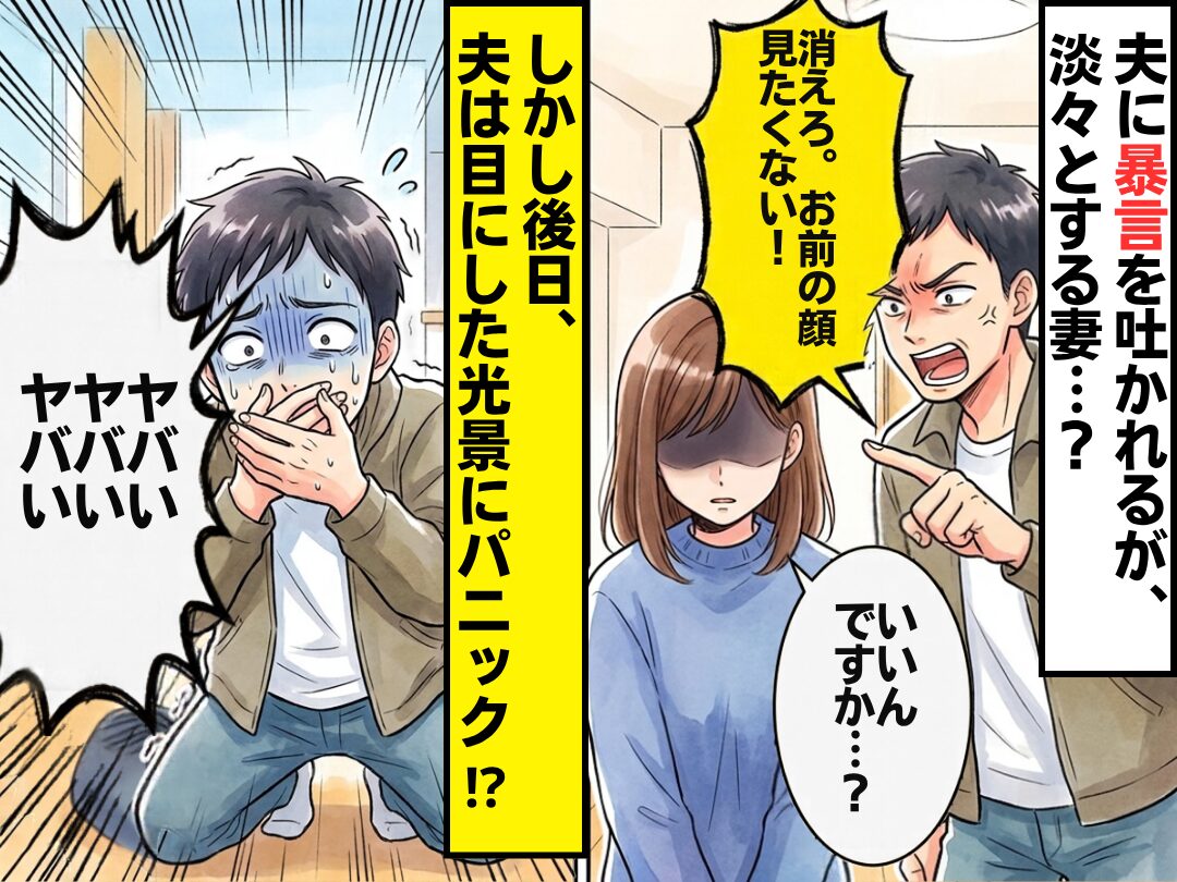 モラ夫「消えろ！お前の顔は見たくない！」しかし妻「いいんですか…？」後日⇒夫「ヤバいヤバい」目にした光景にパニック！？