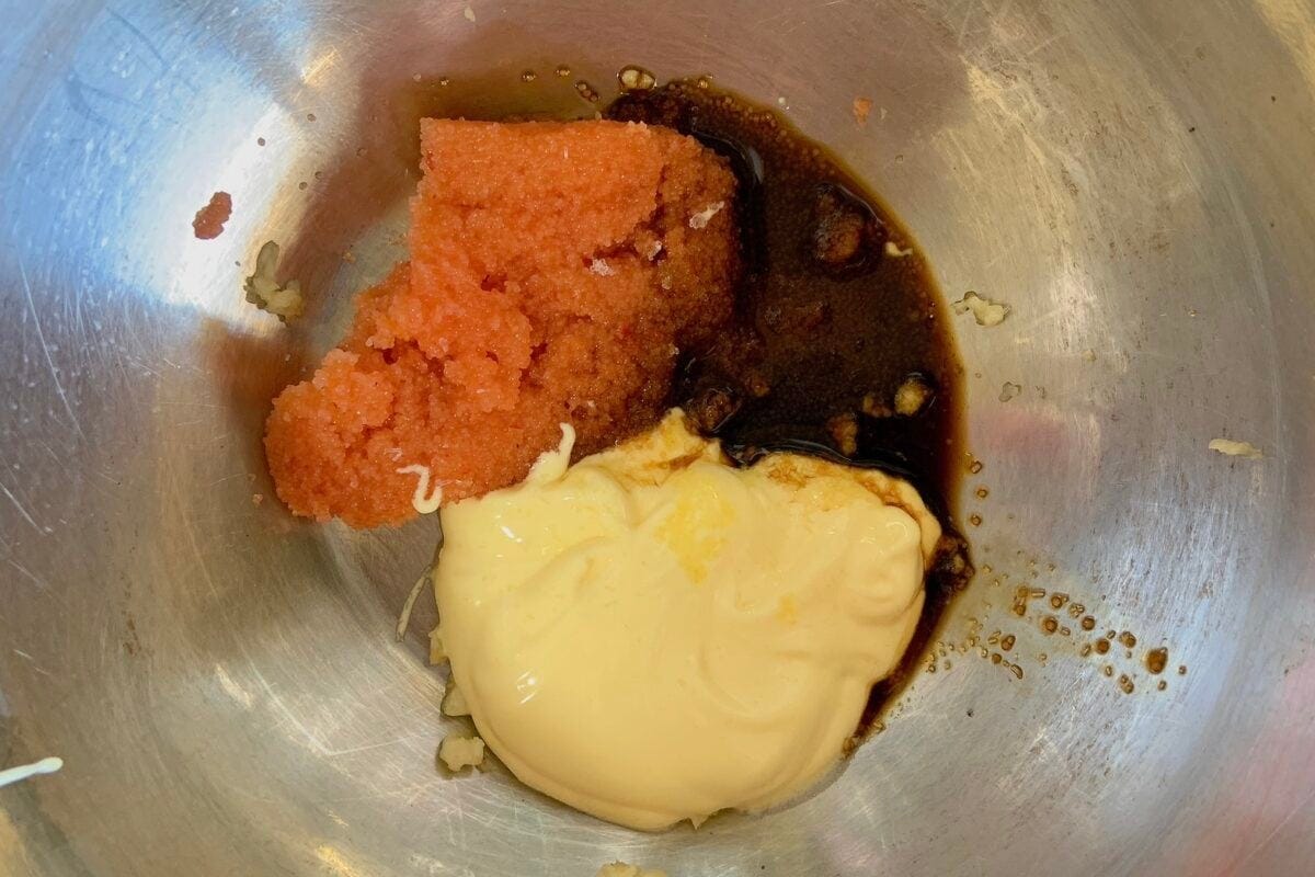 冷やしガーリックたらこうどん