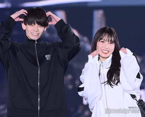 ジュキヤ&ふくれな、ペアルックジャージ姿で登場 可愛くポージング<関西コレクション 2023 S/S>