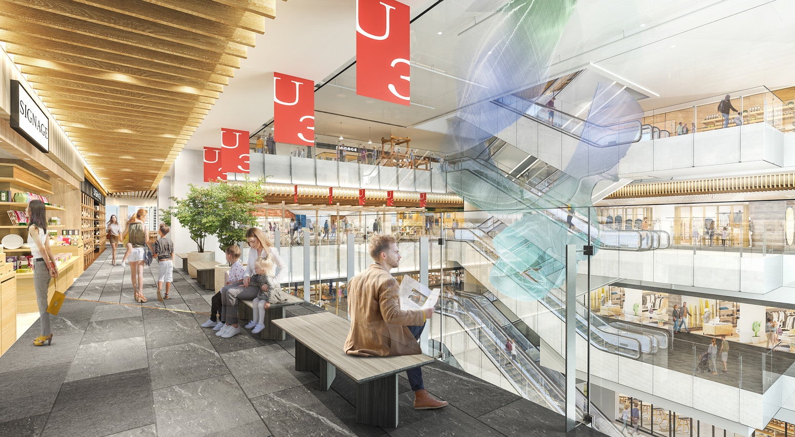 アトリウムイメージ（商業フロアから）／提供画像