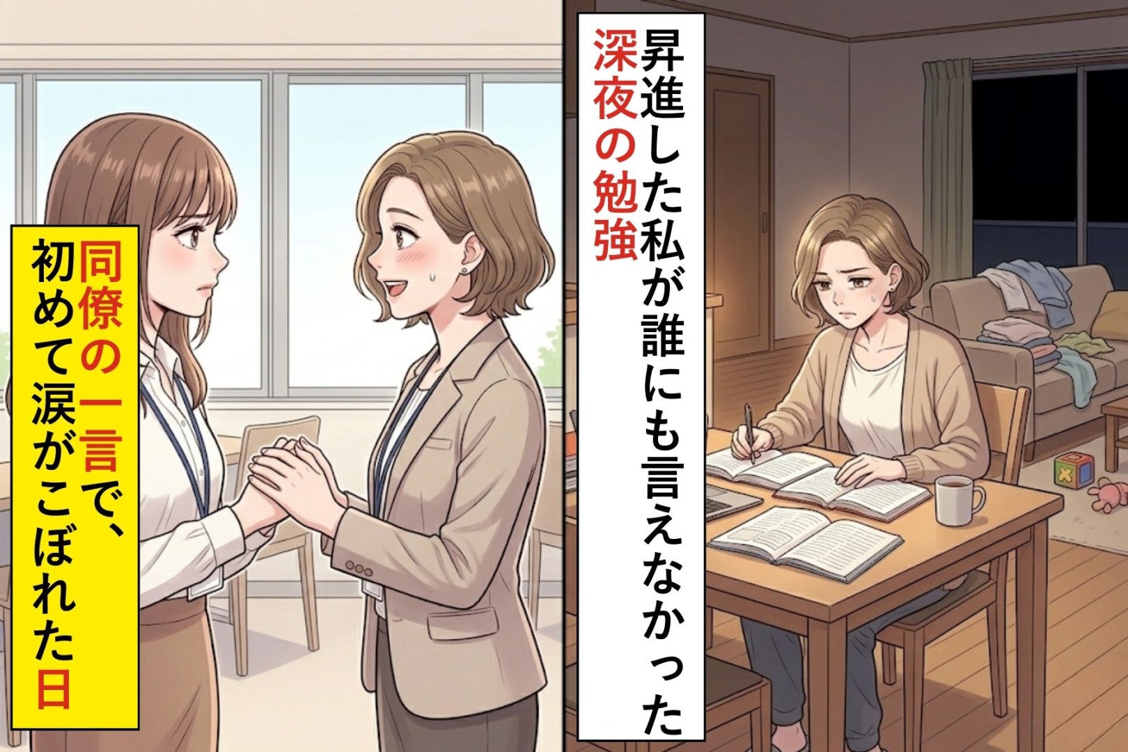 昇進した私が誰にも言えなかった“深夜の勉強”→同僚の一言で、初めて涙がこぼれた日