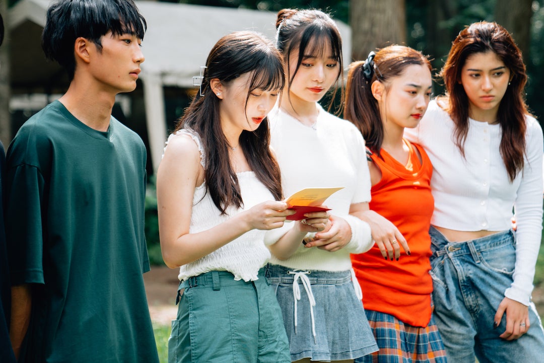 大久保琉唯、三原羽衣、高鶴桃羽、新野尾七奈、新音「オオカミちゃんとオオカミくんには騙されない」第8話（C）AbemaTV, Inc.