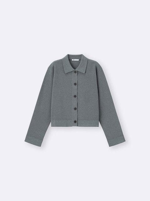 GUのミラノリブポロカーディガン