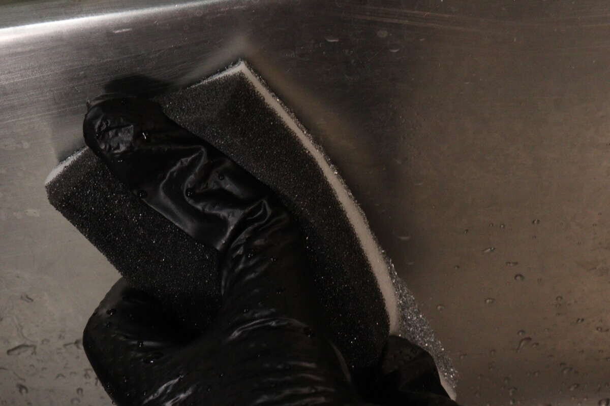 ダイソー　シンク洗いスポンジ　使用例