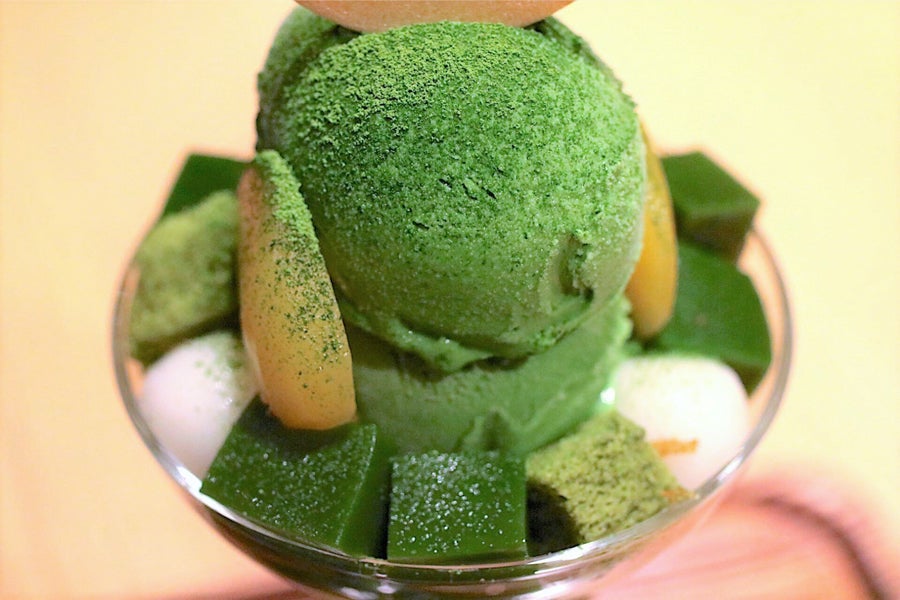 林屋新兵衛「濃茶パフェ」アイスアップ