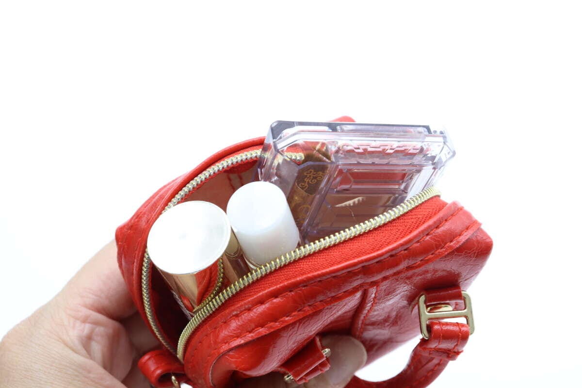 チャーム付エコバッグ（ボストン風、RD）　ボストン使用例