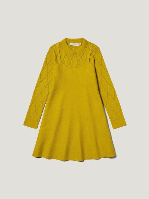 2ピースニットミニワンピース 2025gu秋冬rokh値下げ2ピースニットミニワンピース