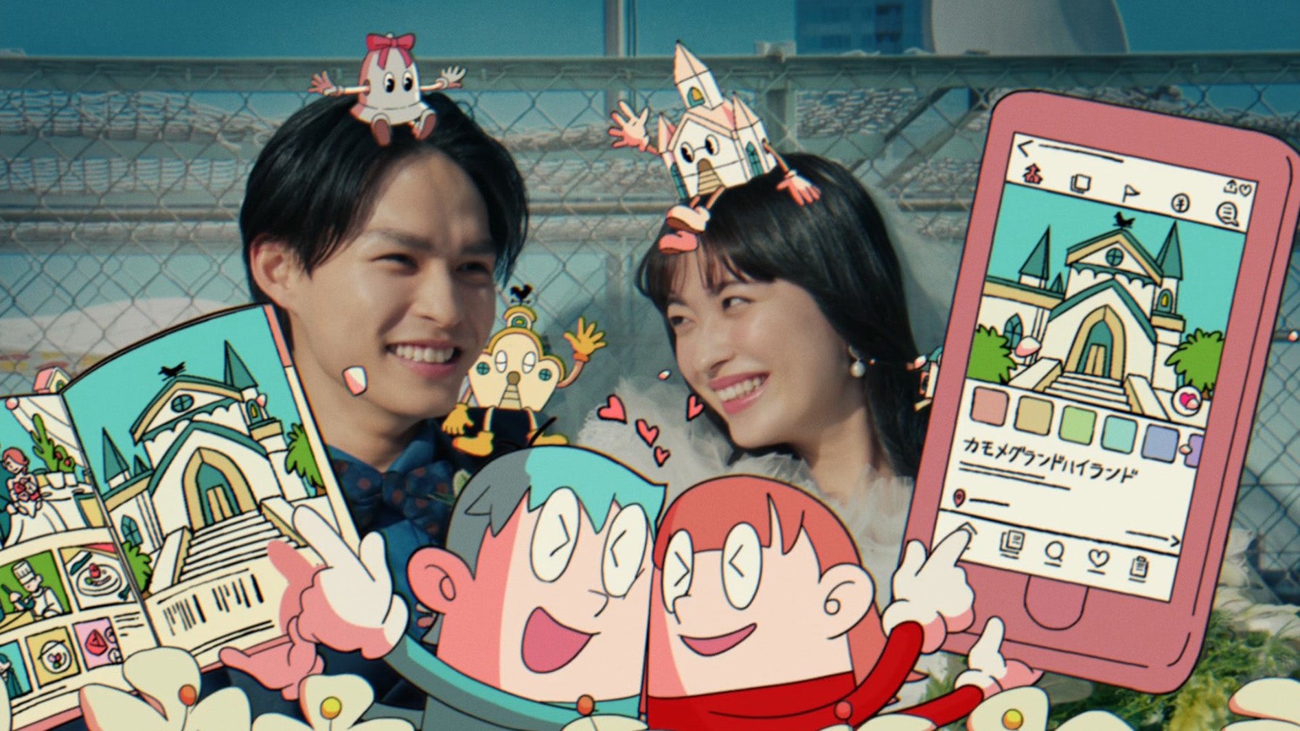 兵頭功海、茅島みずき／新TVCMゼクシィアプリ「私も、ゼクシィです」式場探し篇（提供写真）