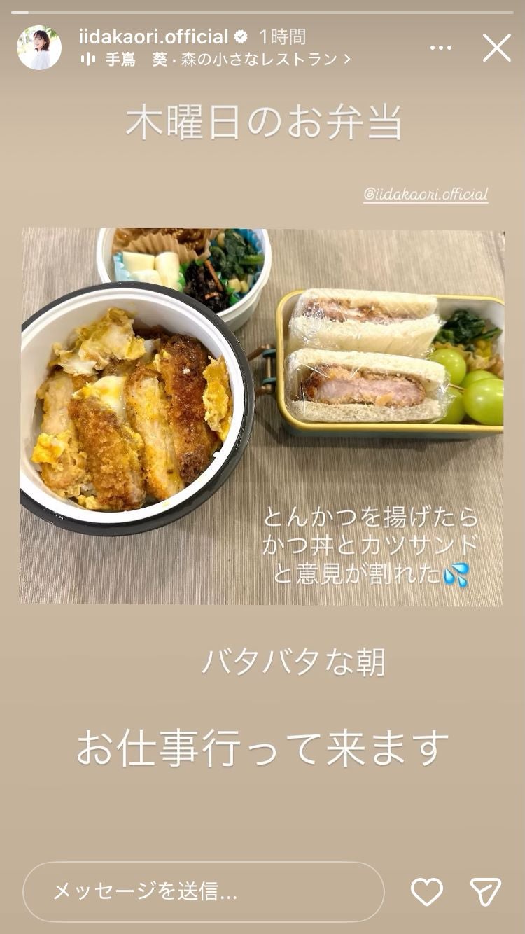 飯田圭織 Instagramストーリーズより