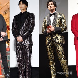 新田真剣佑、オールブラック・総柄・スパンコール…気品溢れるクールな着こなしに注目