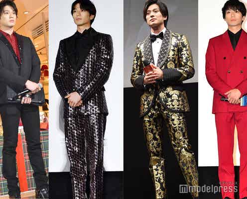 新田真剣佑、オールブラック・総柄・スパンコール…気品溢れるクールな着こなしに注目