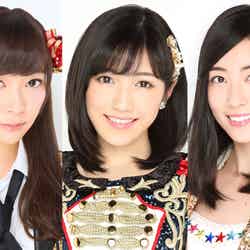 ＜第8回AKB48選抜総選挙＞注目株、卒業メンバーの浮動票、初の試み…見どころを一挙紹介／写真は開票速報上位3名（左から）指原莉乃、渡辺麻友、松井珠理奈（C）AKS