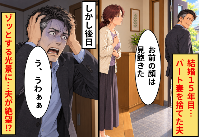 結婚15年目…「お前の顔は見飽きた」パート妻を捨てた夫。しかし後日⇒ゾッとする光景を目にし、夫「う、うわぁぁ」