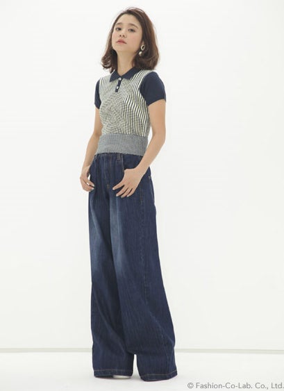 ストライプニットポロシャツ「BLONDY ReLISH」10,584円(税込)