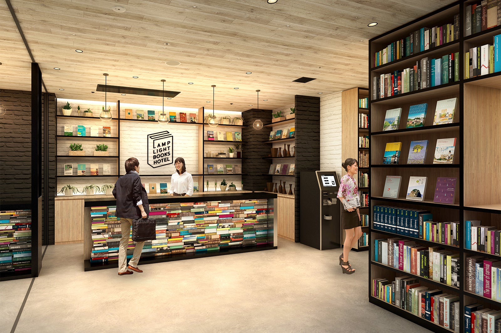 【写真】24時間営業のブックカフェ併設「ランプライトブックスホテル名古屋」開業