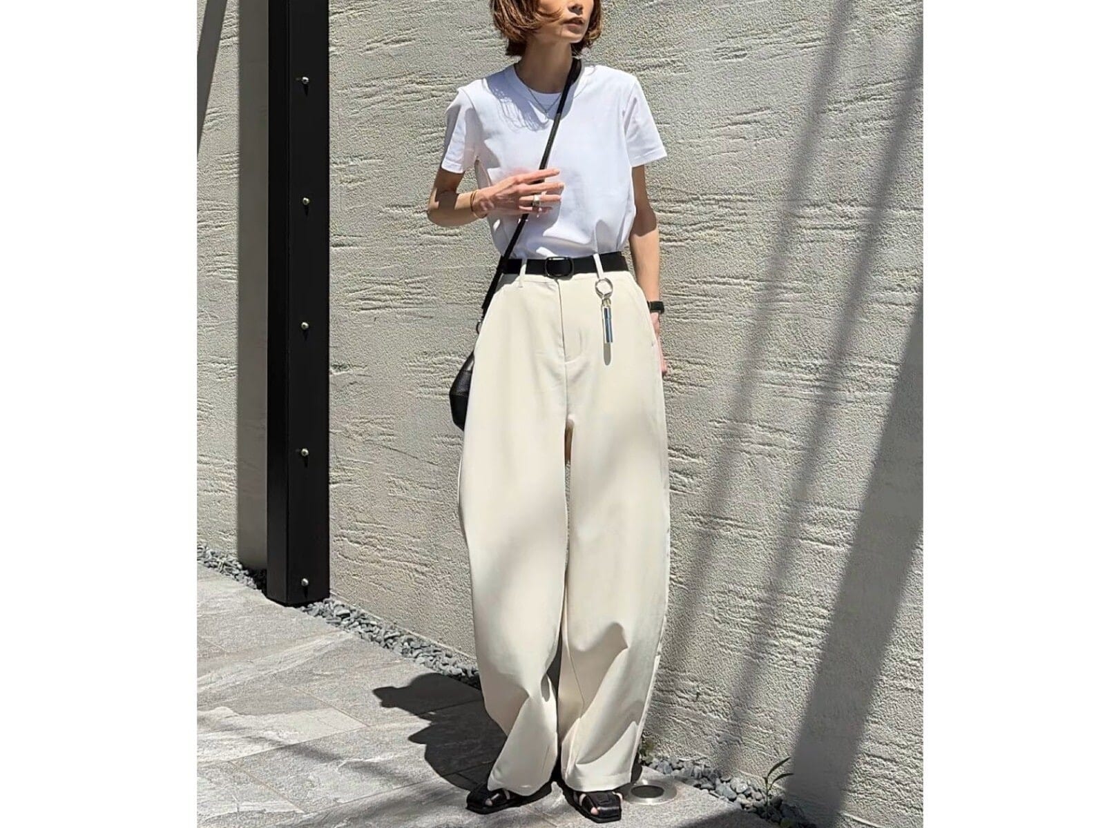 【無印良品】汗じみが気にならない！上質なのに1490円！涼感Tシャツでつくる40代のシンプル夏コーデ