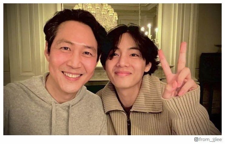 「イカゲーム」イ・ジョンジェ、BTS・Vとの2ショット公開「意外な2人」「so cute」と世界中から反響