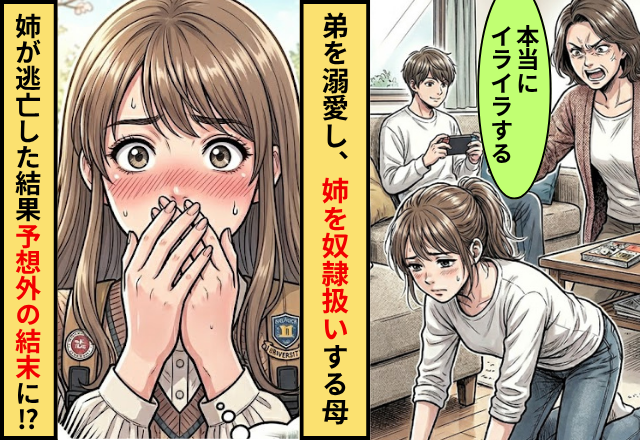 弟だけを可愛がり、姉を奴隷扱いの母！卒業式の後⇒姉が逃亡した結果【予想外の結末】に発展
