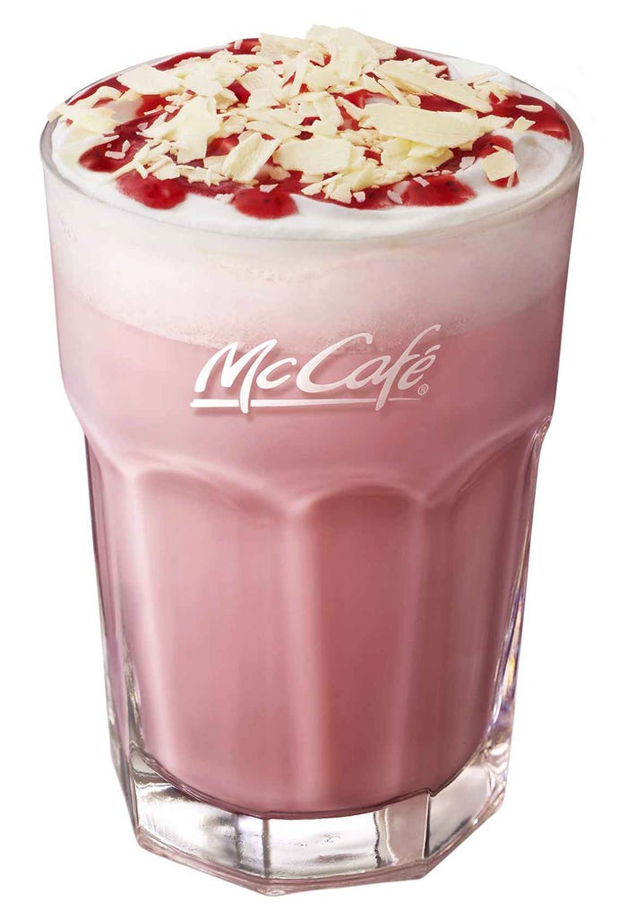 ホワイトチョコストロベリーラテ/画像提供:日本マクドナルド株式会社