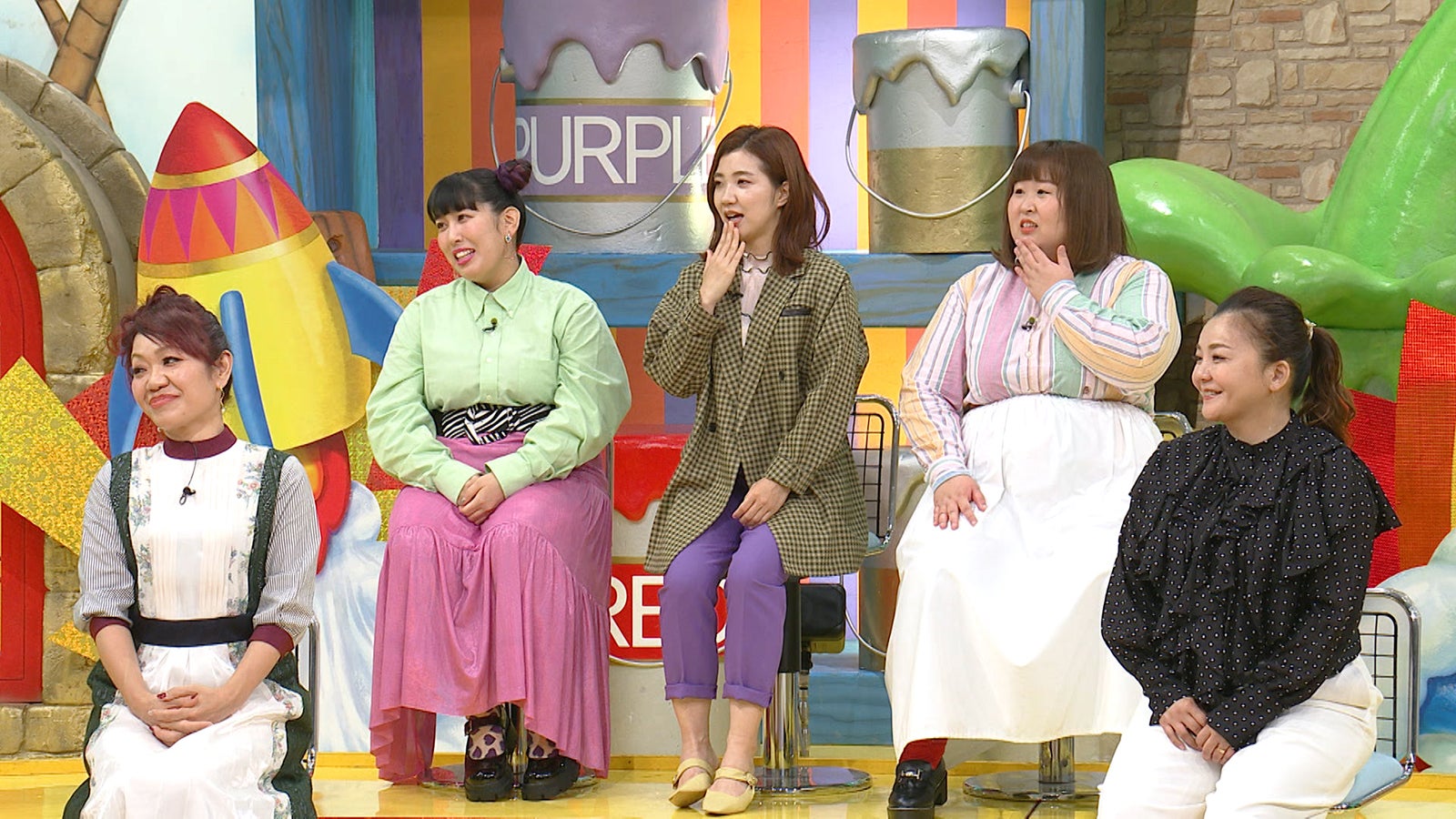 （左から）ナヲ、ゆめっち、福田麻貴、かなで、華原朋美 （C）日本テレビ