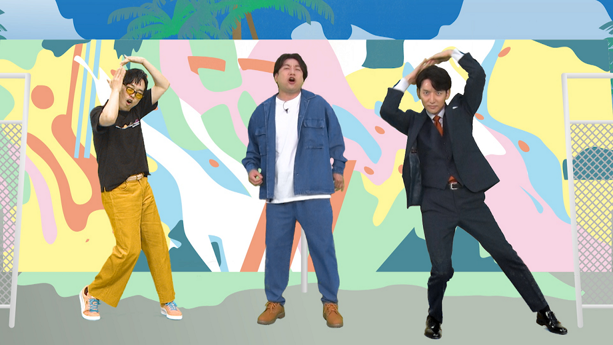 （左から）かみちぃ、RG、生田竜聖アナウンサー（C）フジテレビ