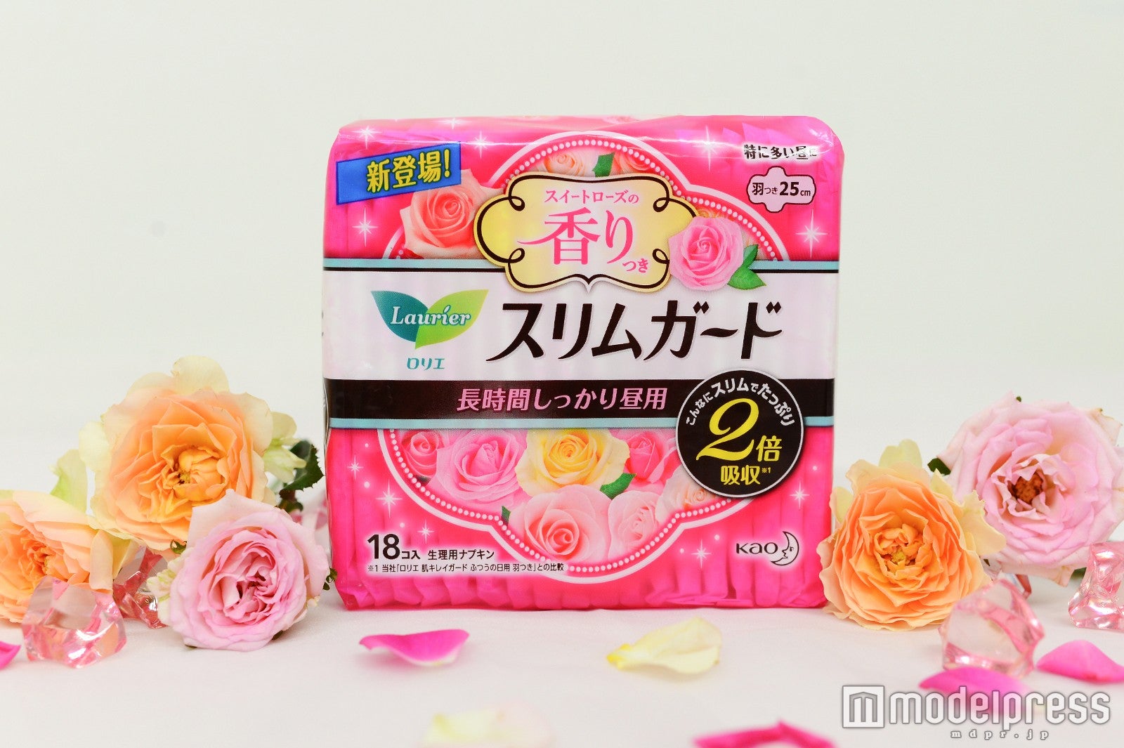 「ロリエ スリムガード スイートローズの香り」25cm羽つき（18枚入り）