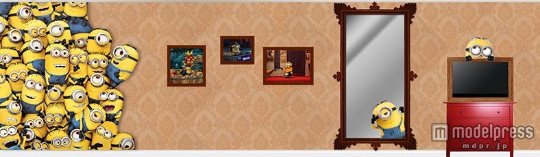 宿泊ゲストの姿を見ようと壁に押し寄せてくるミニオンたち／画像提供：ホテル ユニバーサル ポート