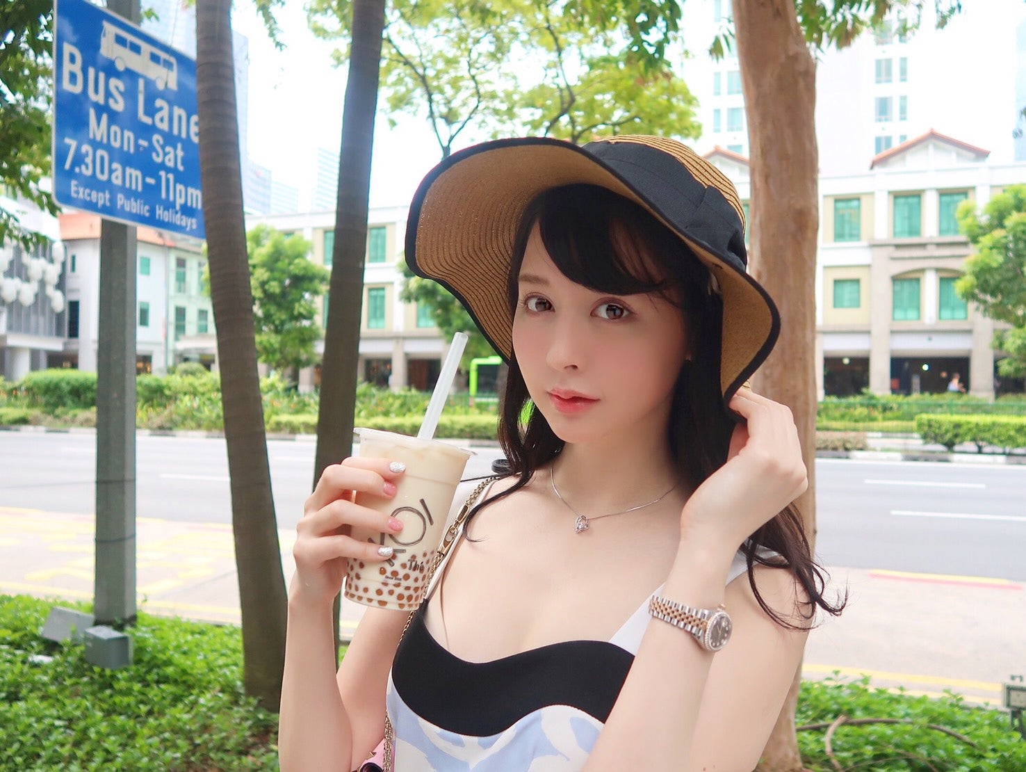 日本で大行列のタピオカも現地ではスムーズに買えるのがうれしい／高木絢子さん（提供画像）