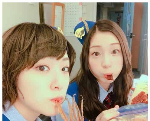 生駒里奈&足立梨花、仲良し“もぐもぐショット”にファンもん絶「何食べてもかわいい」