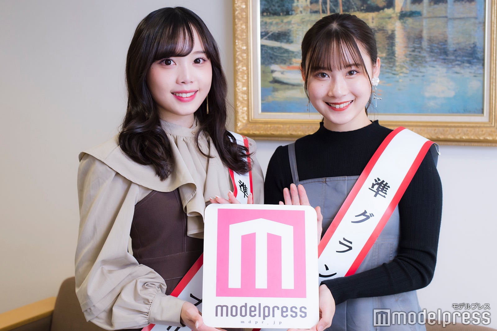 「FRESH CAMPUS CONTEST 2021」準グランプリ・松本奈子さん、坊迫咲藍さん（C）モデルプレス