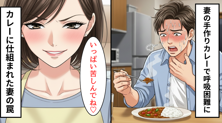 妻のカレーを食べた夫が呼吸困難に！直後「いっぱい苦しんでね」夫が食べさせられたモノの正体に…ゾッ
