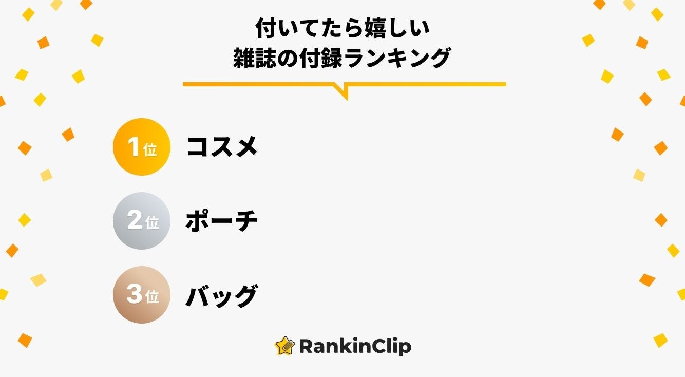 付いてたら嬉しい雑誌の付録ランキング