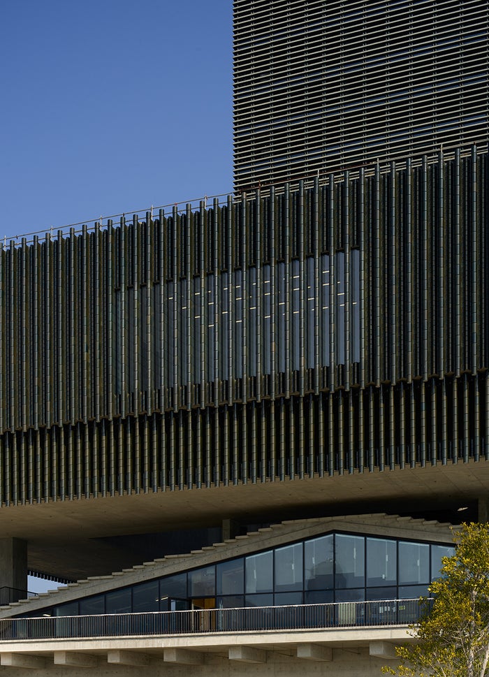 The M+ building(detail)<br>
Photo:Virgile Simon Bertrand<br>
(C)Virgile Simon Bertrand<br>
Courtesy of Herzog & de Meuron