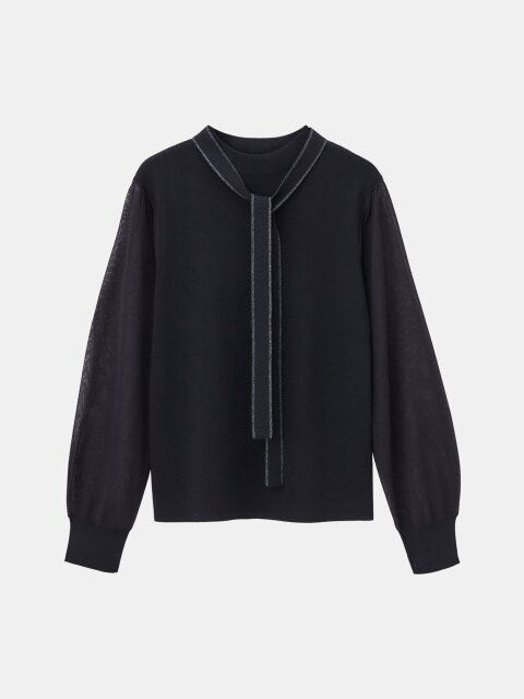 PLST ラメボウタイニットプルオーバー PLSTのラメボウタイニットプルオーバー