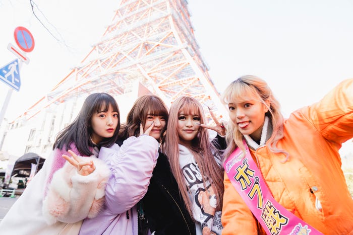 らいりー、るちゃまる、のんたん、きょうきょう/「Popteenカバーガール戦争」(C)AbemaTV