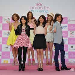 「mama fes 2012 spring」が開幕（左から）中林美和、相川七瀬、道端カレン、乙葉、住谷杏奈、ダイヤモンド☆ユカイ