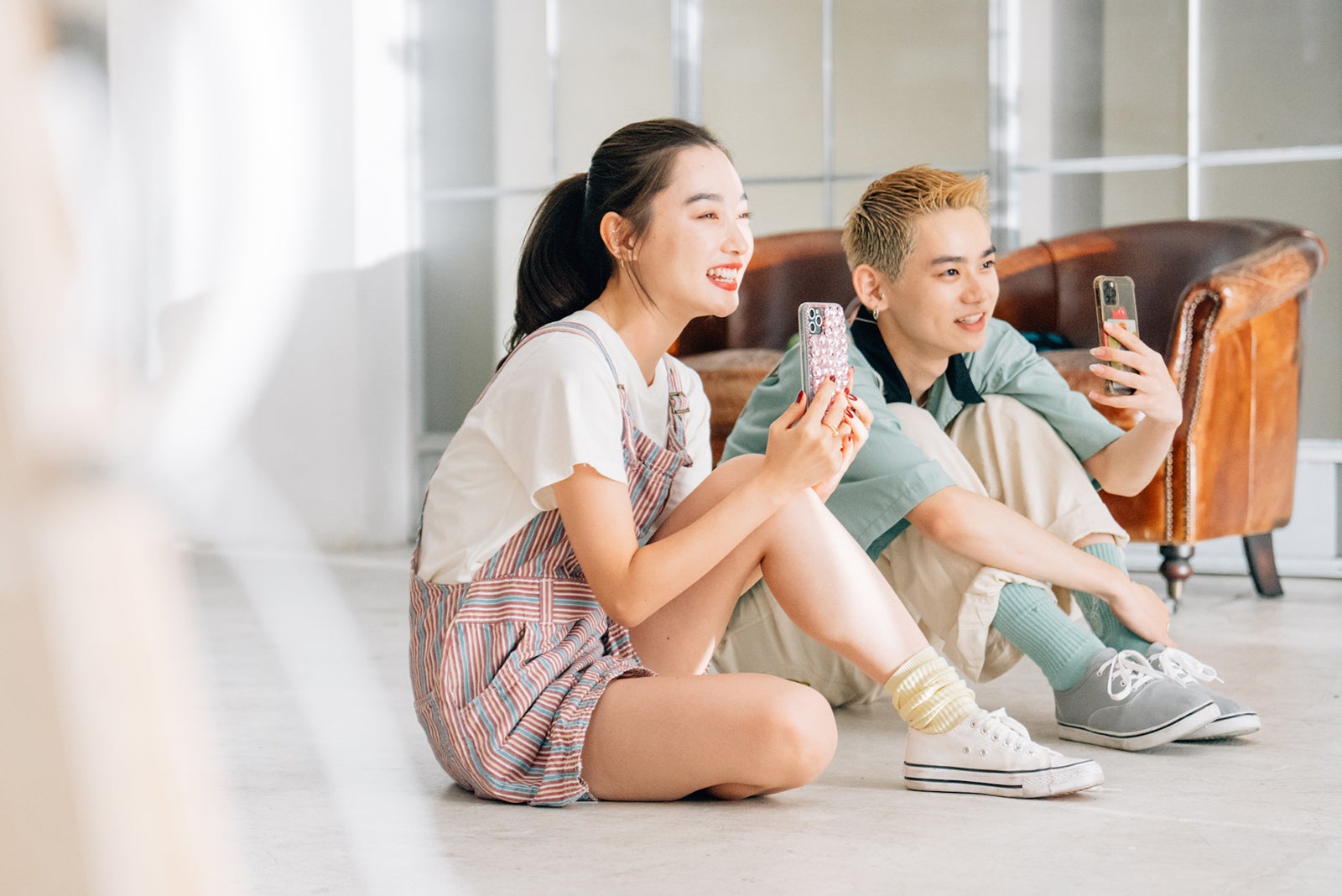 新野尾七奈、能勢倫「オオカミちゃんとオオカミくんには騙されない」（C）AbemaTV, Inc.