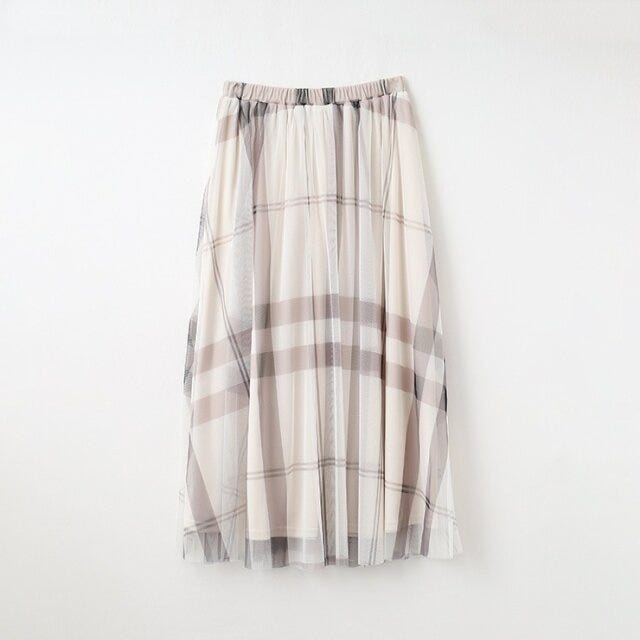 しまむら　新作　スカート　チュール　チェック　ボトムス