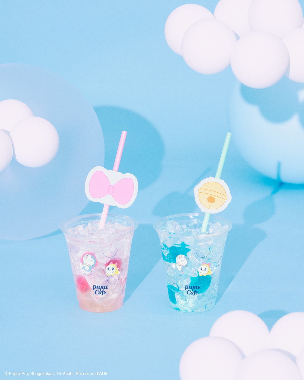 ドラえもんソーダ・ドラミソーダ各￥890（C）Fujiko-Pro, Shogakukan, TV-Asahi, Shin-ei, and ADK