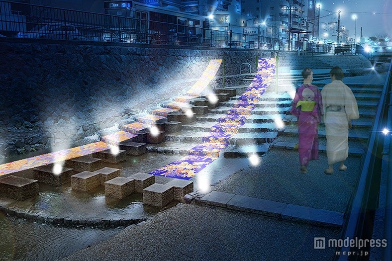 堀川会場／光の友禅流し／写真提供：京の七夕実行委員会