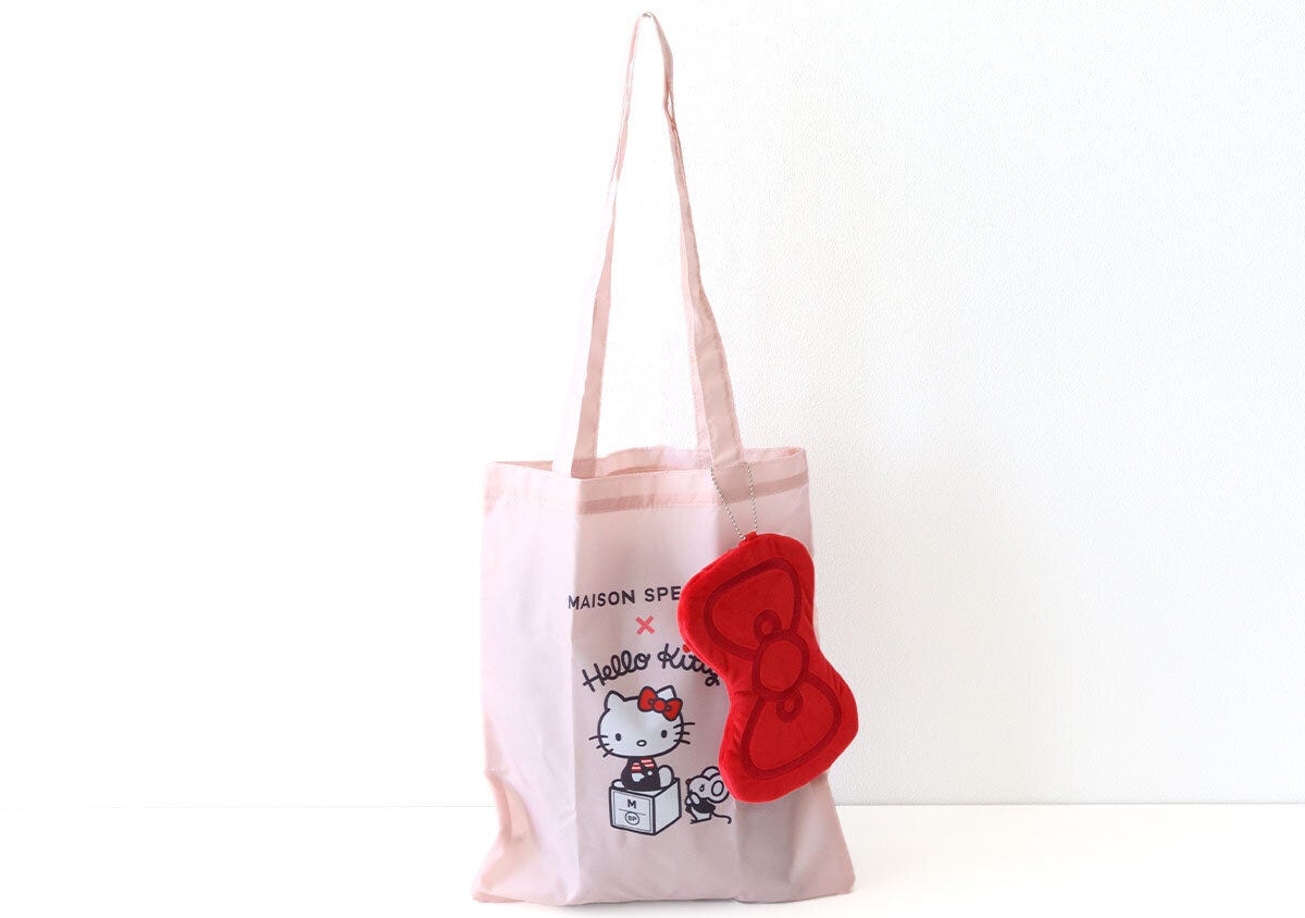 宝島社雑誌付録のＧＬＯＷ5月・6月合併号増刊のメゾンスペシャル×ハローキティのリボンポーチ＆トートバッグ1