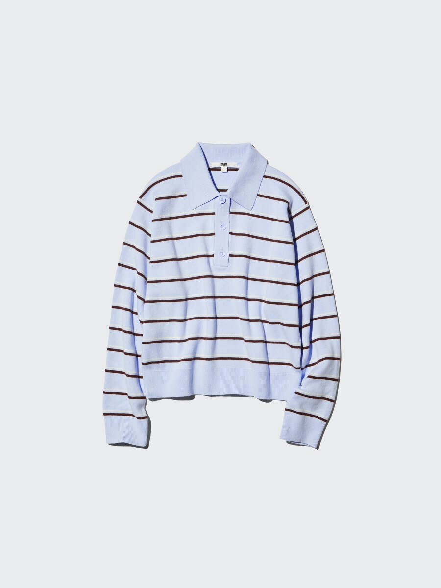 2026ユニクロ女性おすすめスムースコットンポロセーター