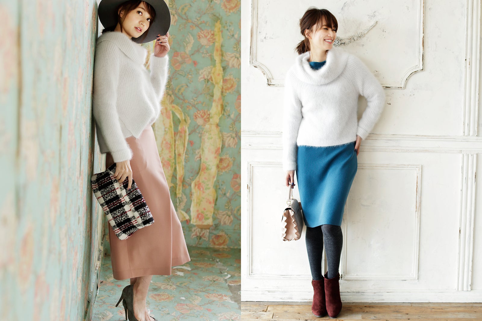 ”ふわふわニット×カラー”で冬のおしゃれ上級者